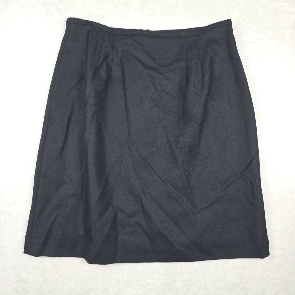 Amanda Smith Pure Wool Women's Size 14 Lined Black Skirt Work Wear Vintage